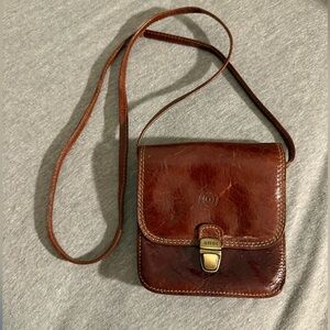Giudi Brown Leather Crossbody Bag